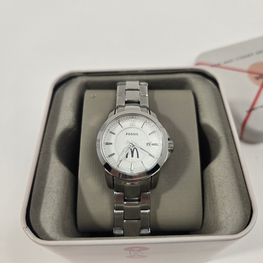 Fossil PR-5428 McDonald's Corporate Watch Rare NOS Matching Tin Box New Battery
